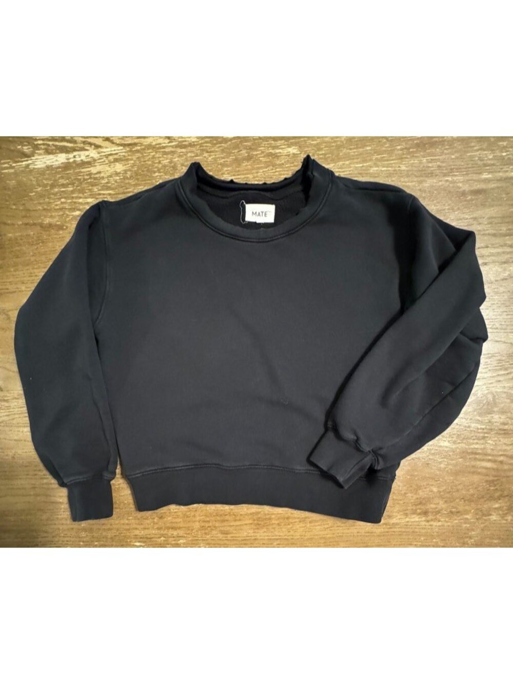 Mate The Label Sweatshirt Women's Small Black Crew Neck Organic Minimalist